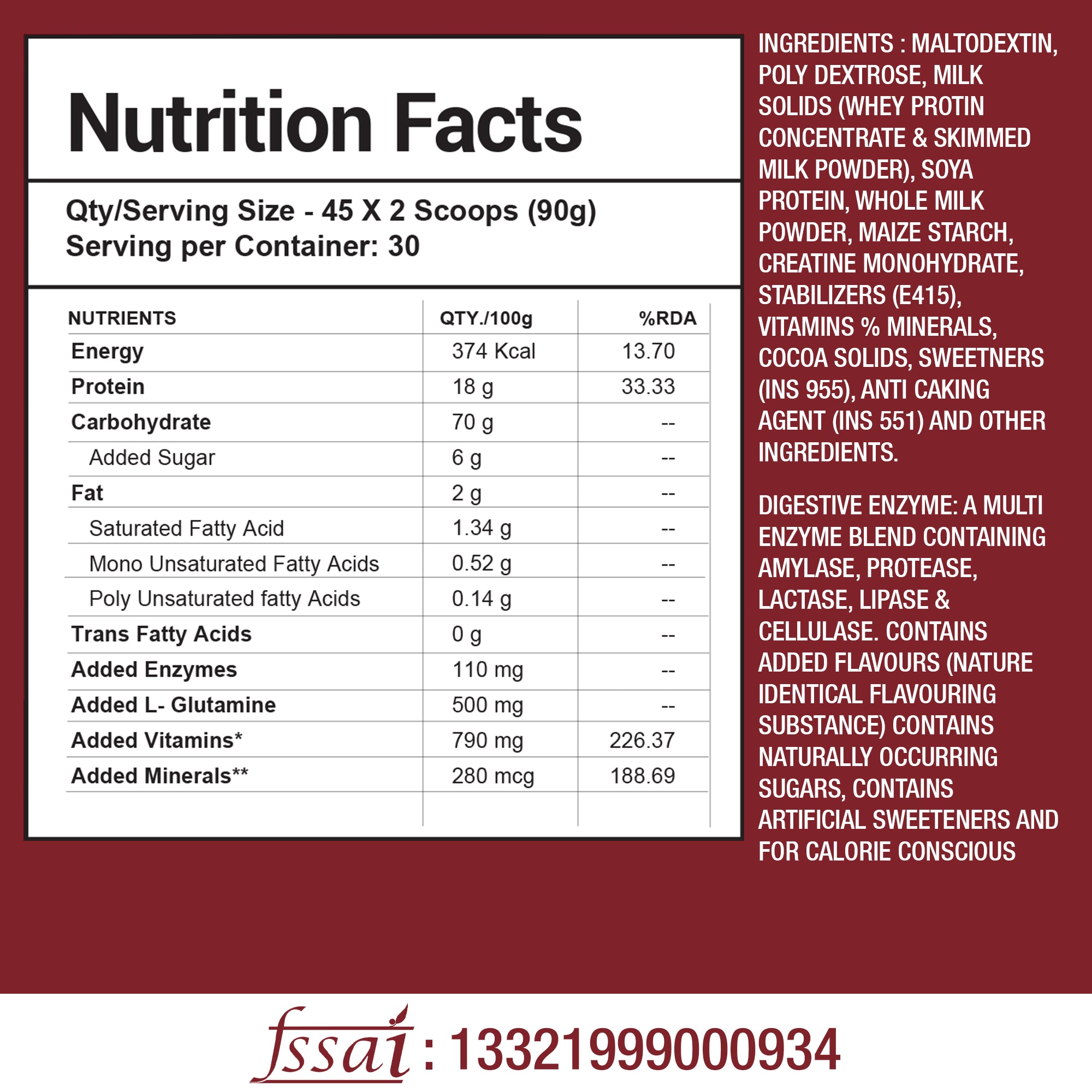 One Whey Anabolic Hyper Mass Gainer 2.75 Kg